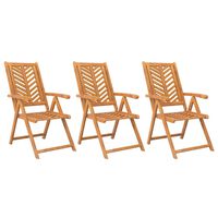 vidaXL Reclining Garden Chairs 3 pcs Solid Wood Acacia