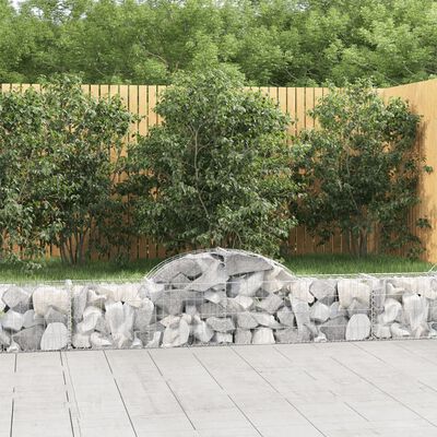 vidaXL Arched Gabion Baskets 7 pcs 200x30x40/60 cm Galvanised Iron