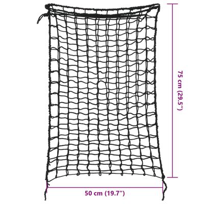 vidaXL Hay Nets 2 pcs Rectangular Black 75x50 cm PP