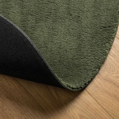 vidaXL Rug HUARTE Short Pile Soft and Washable Forest Green Ø 200 cm