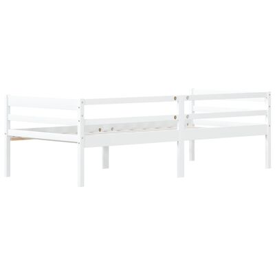 vidaXL Bed Frame without Mattress White Solid Pinewood 90x200 cm