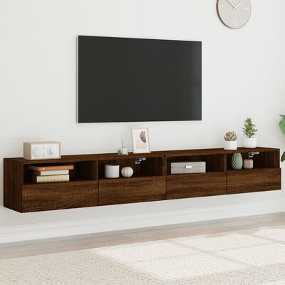 vidaXL TV Wall Cabinets 2 pcs Brown Oak 100x30x30 cm Engineered Wood