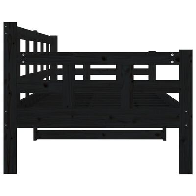 vidaXL Day Bed without Mattress Black Solid Wood Pine 80x200 cm