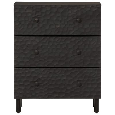 vidaXL Side Cabinet Black 60x33x75 cm Solid Wood Mango