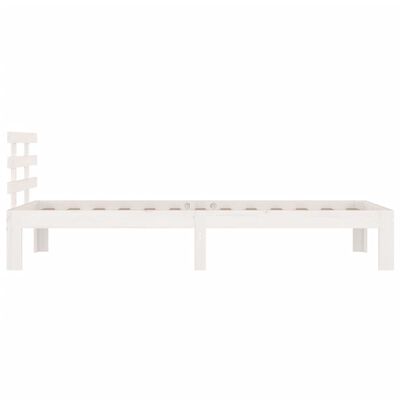 vidaXL Bed Frame without Mattress White Solid Wood 100x200 cm