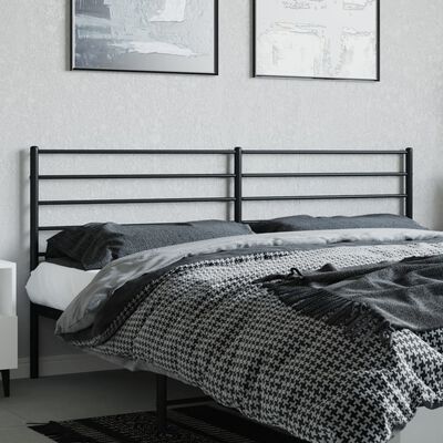 vidaXL Metal Headboard Black 200 cm