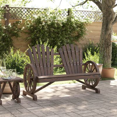 vidaXL Garden Adirondack Chair 2-Seater Solid Wood Fir