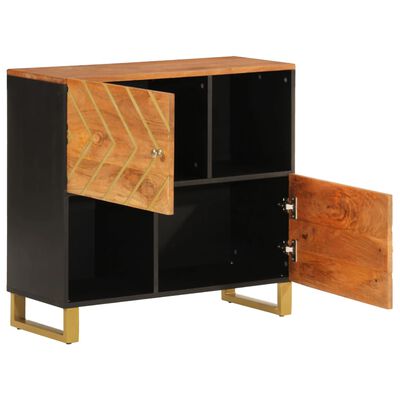 vidaXL Side Cabinet Brown and Black 80x33.5x75 cm Solid Wood Mango