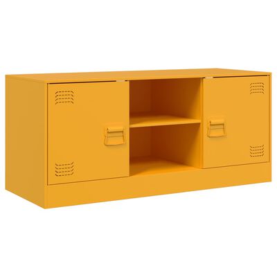 vidaXL TV Cabinet Mustard Yellow 99x39x44 cm Steel