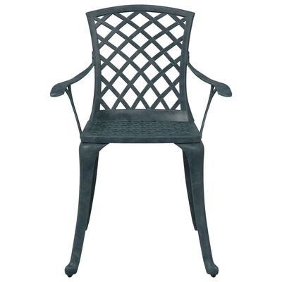 vidaXL 3 Piece Bistro Set Green Cast Aluminium