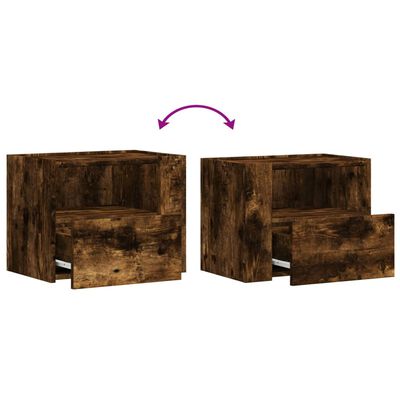 vidaXL Wall-mounted Bedside Cabinet Smoked Oak 45x30x35 cm