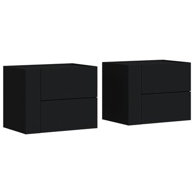 vidaXL Wall-mounted Bedside Cabinets 2 pcs Black 45x30x35 cm