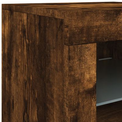 vidaXL Sideboard with LED Lights Smoked Oak 163x37x67 cm