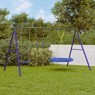 vidaXL Outdoor Swing Set with Swing, Trapeze, Saucer Swing