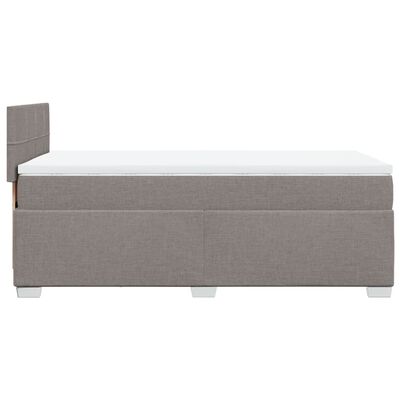 vidaXL Box Spring Bed with Mattress Taupe 100x200 cm Fabric