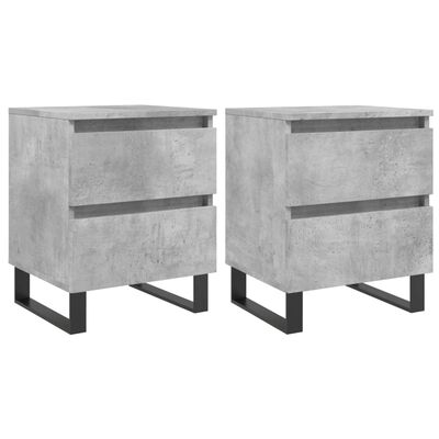 vidaXL Bedside Cabinets 2 pcs Concrete Grey 40x35x50 cm Engineered Wood