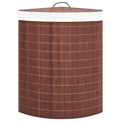 vidaXL Bamboo Corner Laundry Basket Brown 60 L