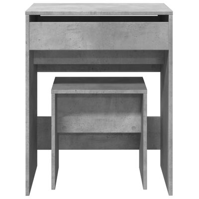 vidaXL Dressing Table and Stool Concrete Grey 60x40x113.5 cm