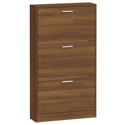 vidaXL Shoe Cabinet Brown Oak 59x17x108 cm Engineered Wood