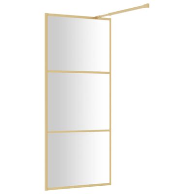 vidaXL Walk-in Shower Wall with Clear ESG Glass Gold 80x195 cm