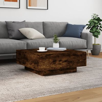 vidaXL Coffee Table Smoked Oak 80x80x31 cm Engineered Wood