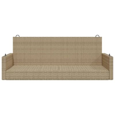 vidaXL Swing Bench Beige 119x56x48 cm Poly Rattan