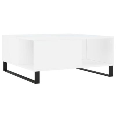 vidaXL Coffee Table White 80x80x36.5 cm Engineered Wood