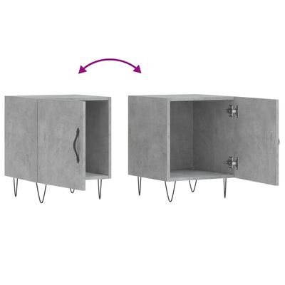 vidaXL Bedside Cabinets 2 pcs Concrete Grey 40x40x50 cm Engineered Wood