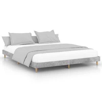 vidaXL Bed Frame without Mattress Concrete Grey 200x200 cm