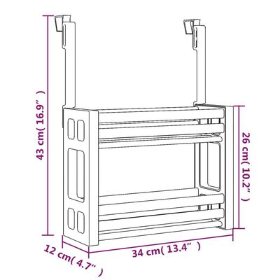 vidaXL Under Sink Organiser 34x12x26 cm Aluminium