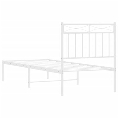 vidaXL Metal Bed Frame without Mattress with Headboard White 80x200 cm