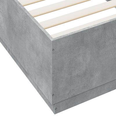 vidaXL Bed Frame with LED without Mattress Concrete Grey 90x200 cm