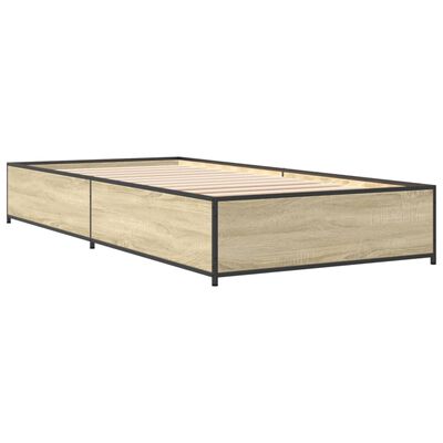 vidaXL Bed Frame without Mattress Sonoma Oak 75x190 cm Small Single