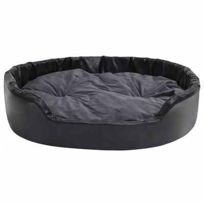 Vidaxl Dog Bed Black And Dark Grey 99xx21 Cm Plush And Faux Leather Vidaxl Ie