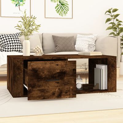 vidaXL Coffee Table Smoked Oak 100x50.5x35 cm Engineered Wood