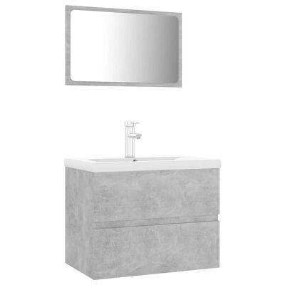 vidaXL Bathroom Furniture Set Concrete Grey Engineered Wood