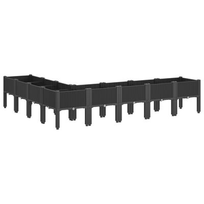 vidaXL Garden Planter with Legs Black 200x160x42 cm PP