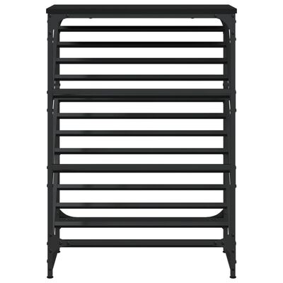 vidaXL Shoe Rack Black 60x30x85 cm Engineered Wood