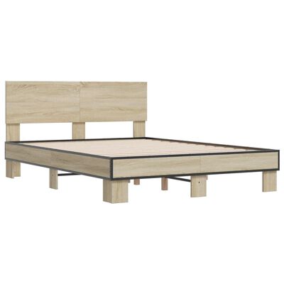 vidaXL Bed Frame without Mattress Sonoma Oak 120x190 cm Small Double