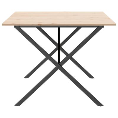 vidaXL Dining Table X-Frame 200x100x75 cm Solid Wood Pine and Cast Iron