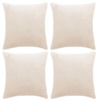 vidaXL Cushion Covers 4 pcs Velour 40x40 cm Off White