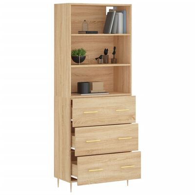 vidaXL Highboard Sonoma Oak 69.5x34x180 cm Engineered Wood