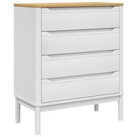 vidaXL Chest of Drawers FLORO White Solid Wood Pine