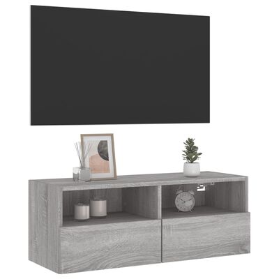 vidaXL TV Wall Cabinet Grey Sonoma 80x30x30 cm Engineered Wood