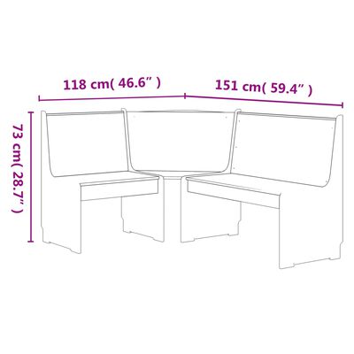 vidaXL 3 Piece Dining Set REINE Honey Brown Solid Wood Pine