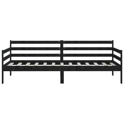 vidaXL Day Bed without Mattress Black Solid Wood Pine 90x200 cm