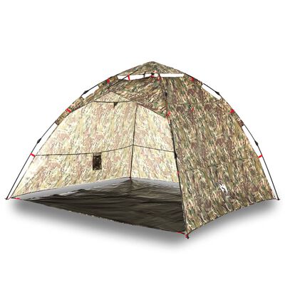 vidaXL Fishing Tent 4-Person Camouflage Quick Release