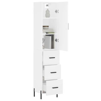 vidaXL Highboard White 34.5x34x180 cm Engineered Wood