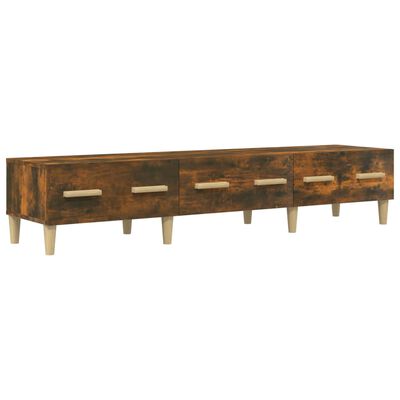 vidaXL TV Cabinet Smoked Oak 150x34.5x30 cm Engineered Wood