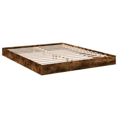 vidaXL Bed Frame without Mattress Smoked Oak 160x200 cm Engineered Wood